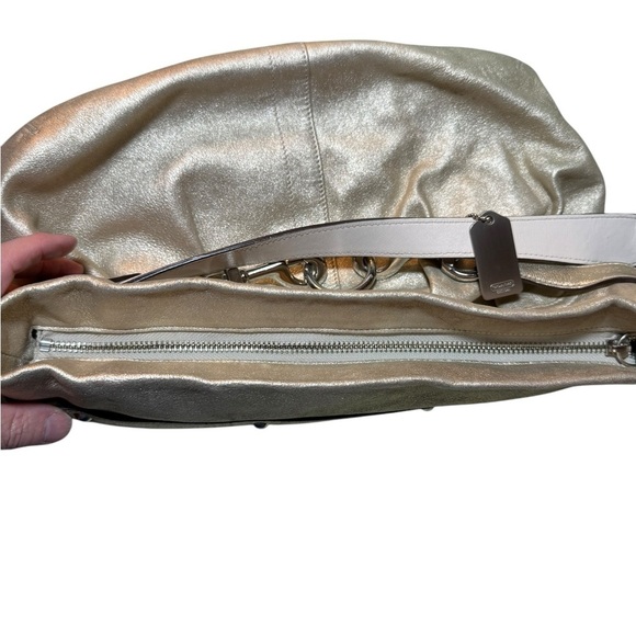 Coach Goat Suede Pleated Belted Hobo Bag - Picture 3 of 12